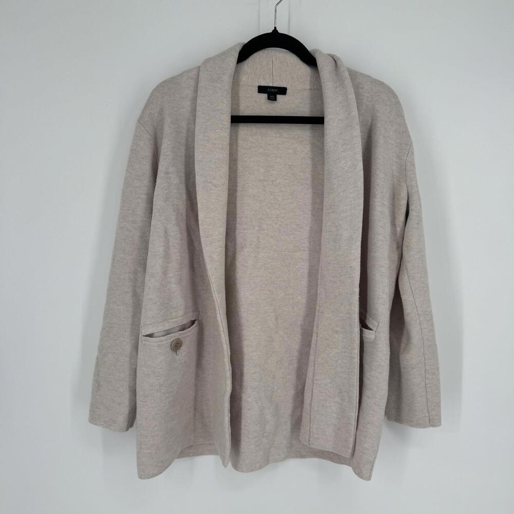 J.crew sweater blazer XS cream camille shawl collar cardigan minimalist cotton